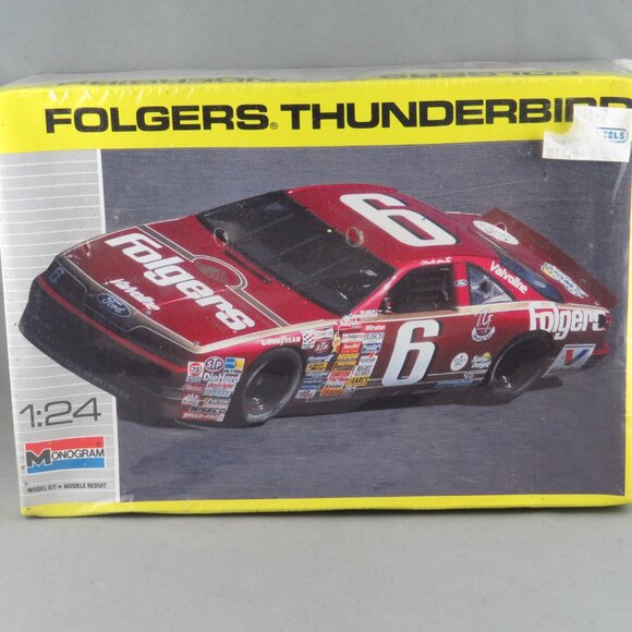 Vintage Nascar Model Car - Folgers Thunderbird by Monogram - 1/24 New in Box - Picture 3 of 8